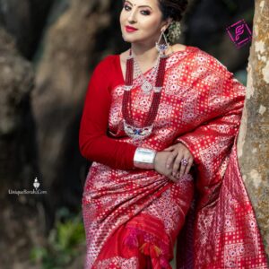 Mulberry Silk Red Silver